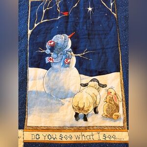 Blue Winter Snowman Quilt